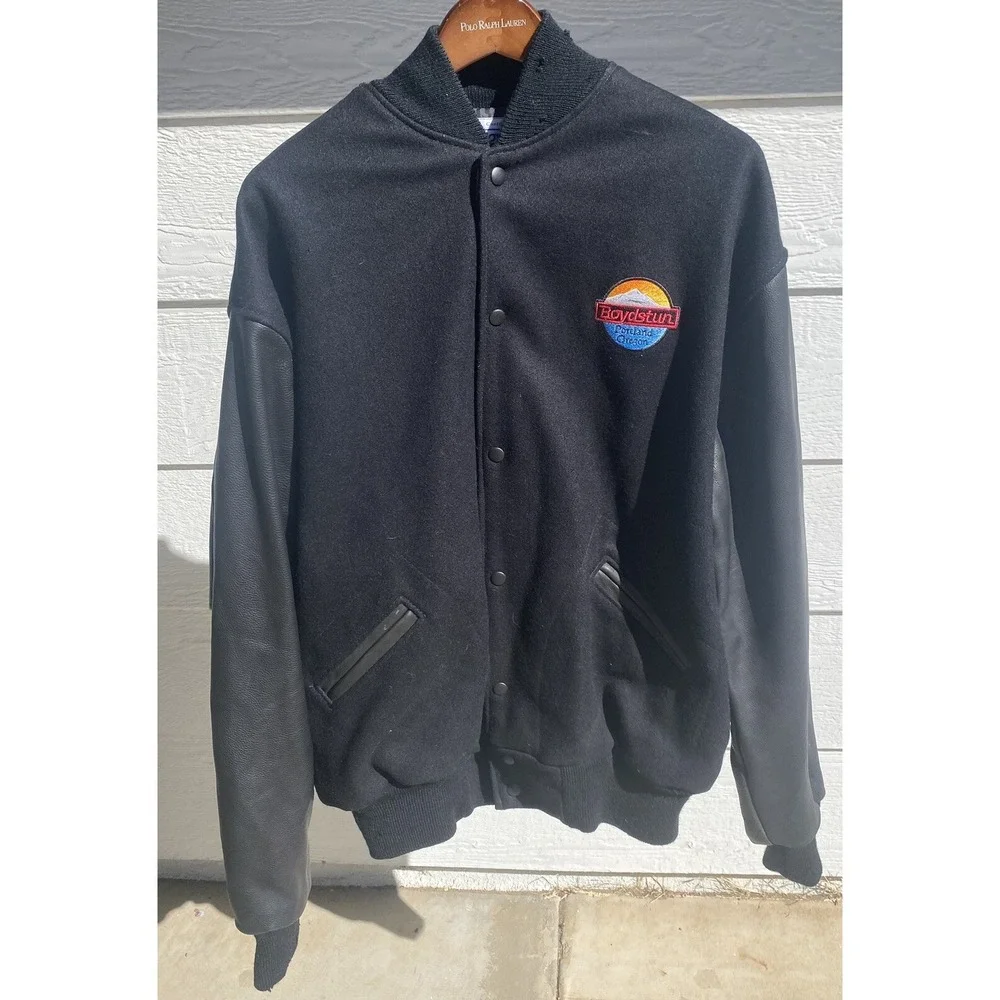 Boydstun Genuine Leather Varsity Letterman Varsity Jacket By Amber Graphics SzXL